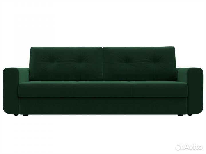 Диван прямой Лига-031, велюр, зеленый. Москва и мо