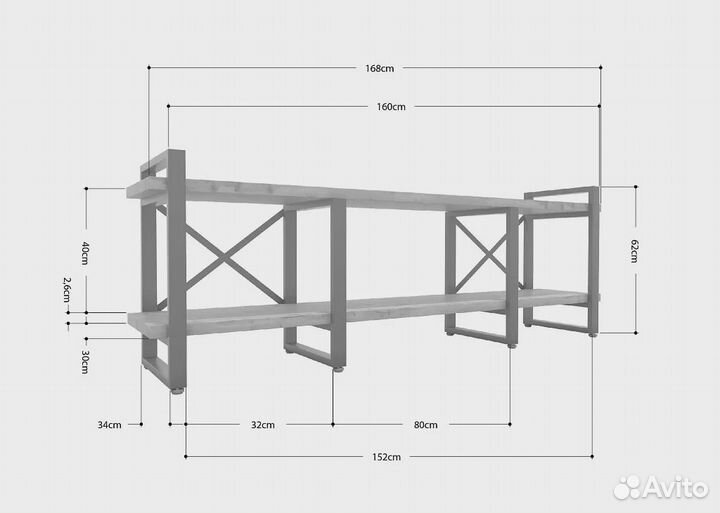Тумба под тв Айсберг Лофт 160 черный/дуб крафт бел