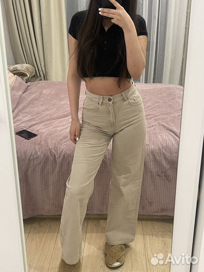 Джинсы бежевые