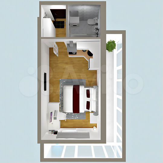 Квартира-студия, 32,9 м², 2/3 эт.