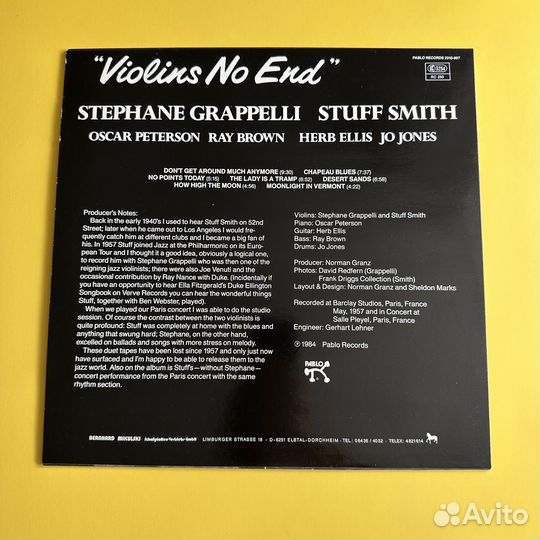 Stephane Grappelli Stuff Smith - Violins No End