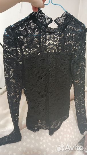 Кружевная чёрная блузка Veromoda XS