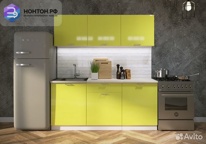Кухня Ритмо 1.8м мдф лайм глянец