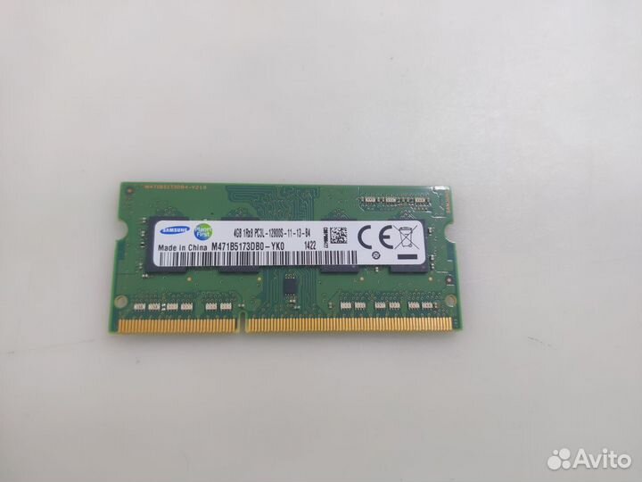 Оперативная память sodimm DDR3L 4гб Samsung 1600 м