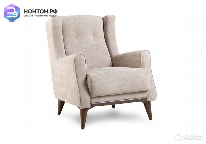 Кресло Плимут светло-бежевый / коричневый