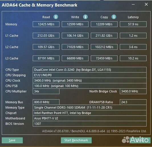 Материнская плата LGA1155 с процессором i3
