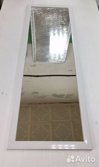 Зеркало 140x46см. в багете белый глянец
