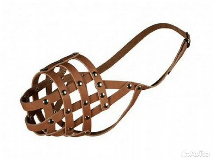 Yami Yami амуниция Намордник кожаный коричневый N