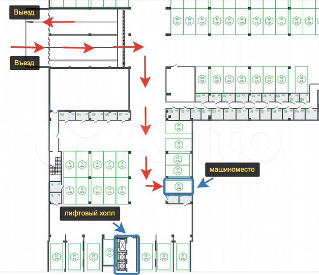 Машиноместо, 16 м²