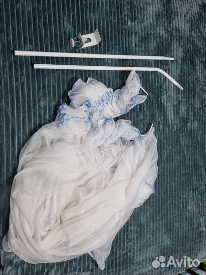 Балдахин с держателем, штора на детскую кроватку