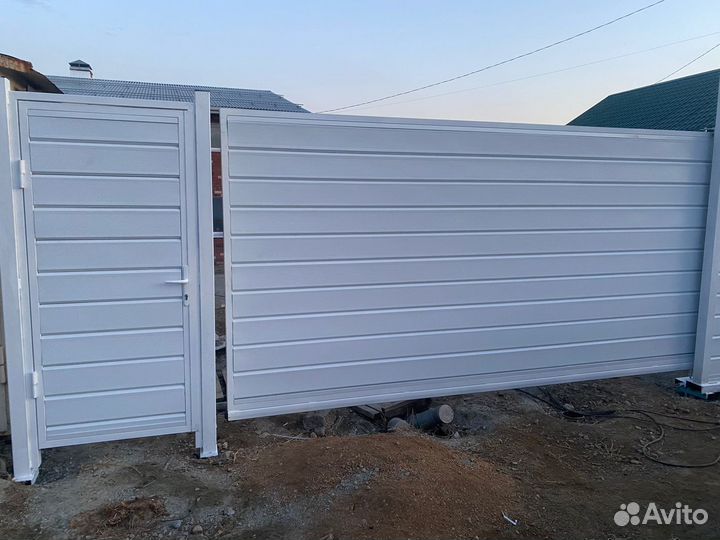 Изготовление монтаж ворот откатных, забор под ключ