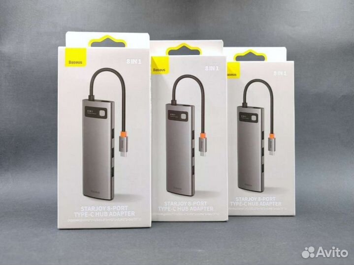 Baseus 8 in 1 HDMi 4k 60Hz USB-C HUB (новый)