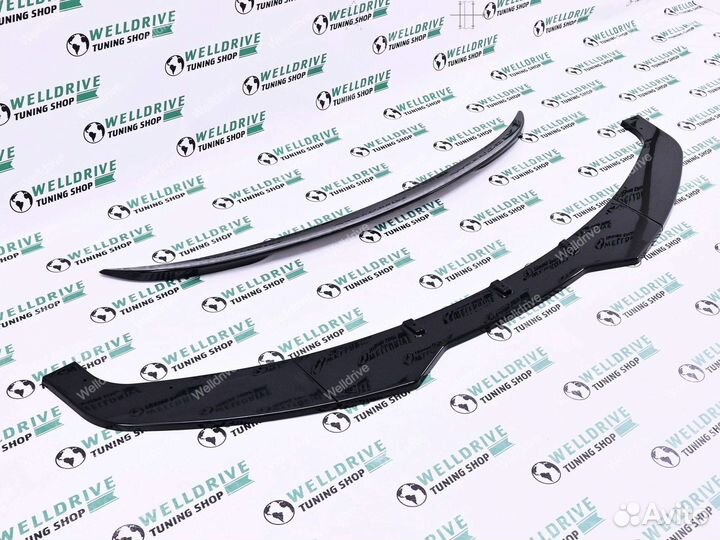 Сплиттер BMW 3 F30 F31 без М пакета спойлер черный