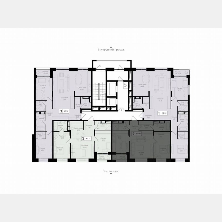 2-к. квартира, 64 м², 17/17 эт.