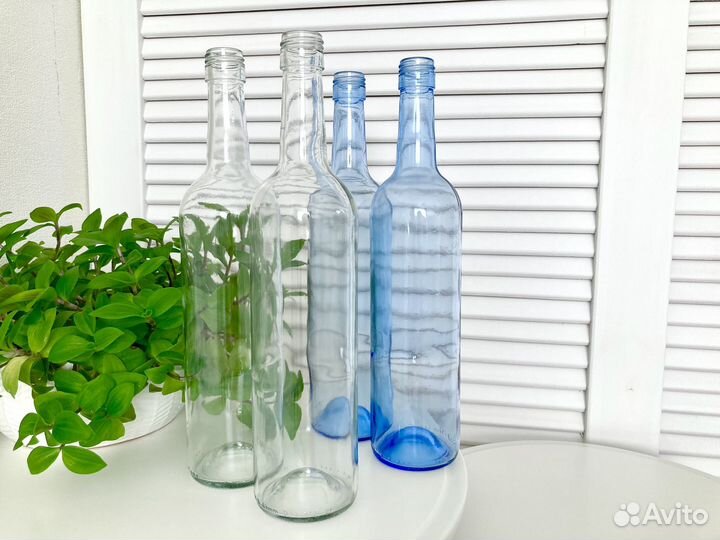 Бутылка стеклянная 0,75 разная