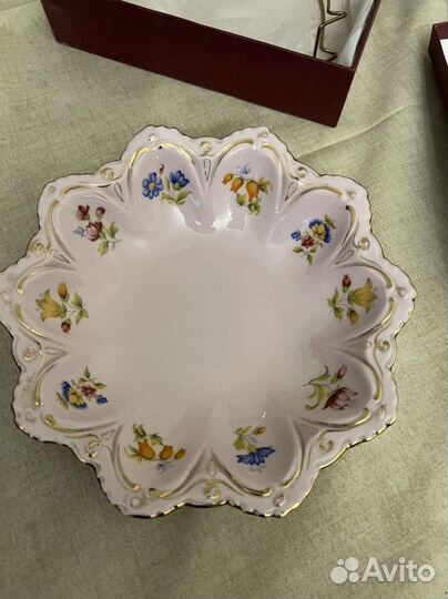 Блюдо, конфетница, Чехия, розовый фарфор