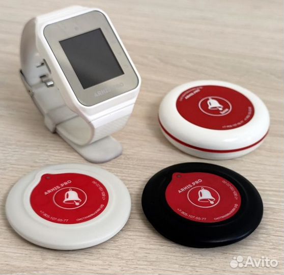 Комплекты вызова персонала: кнопка вызова и часы