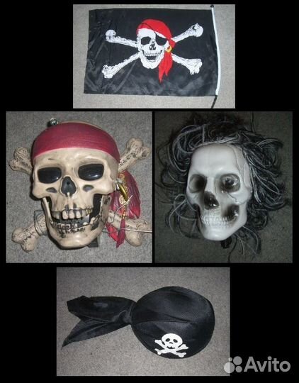 Пират Костюм Шляпа череп Флаг + Аренда