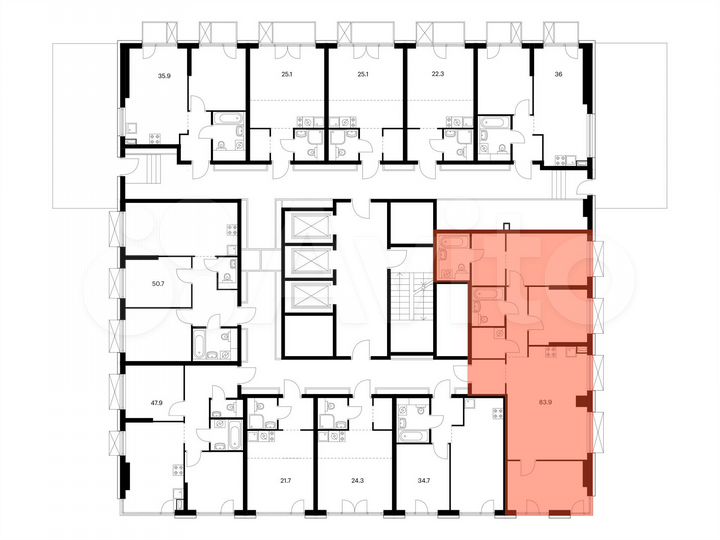 3-к. квартира, 83,9 м², 4/20 эт.