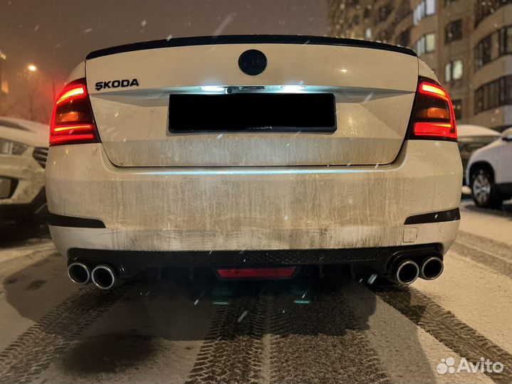 Юбка накладка на бампер диффузор skoda octavia a7