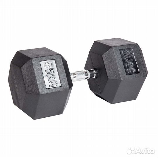 Гантель гексагональная обрезиненная profi-FIT 55 к