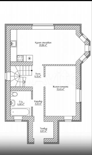 Дом 97 м² на участке 6 сот.
