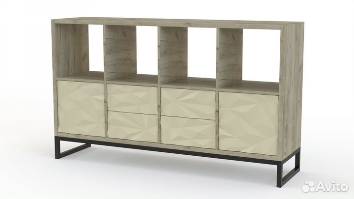 Стеллаж с ящиками белый