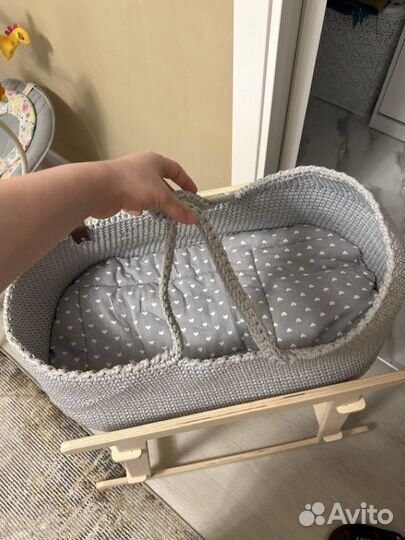 Люлька переноска вязаная для новорожденных