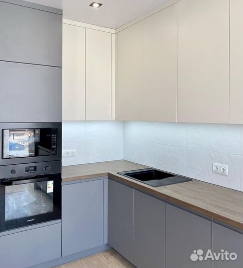 Кухонный гарнитур. Кухня без ручек ксп:32357