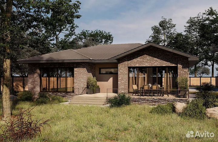 Готовый проект одноэтажного дома 124 кв.м / R-34