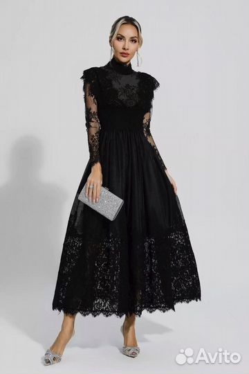 Чёрное кружевное платье с гипюром Zimmerman