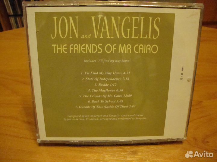 CD. Jon and Vangelis. The Friends of Mr Cairo