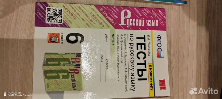 Рабочие тетради по русскому языку 2 части 6 класс