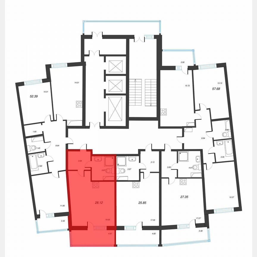 Квартира-студия, 31,6 м², 3/22 эт.