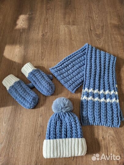 Комплект шапка и шарф, руковички