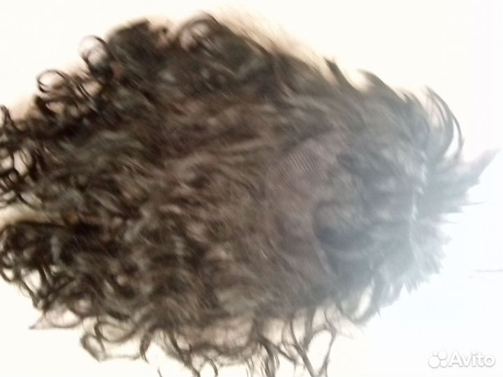 Парик черный длинный 57 см.с челкой