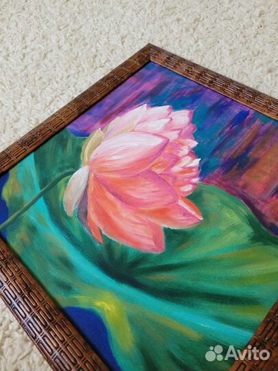 Картина маслом на холсте Лотос