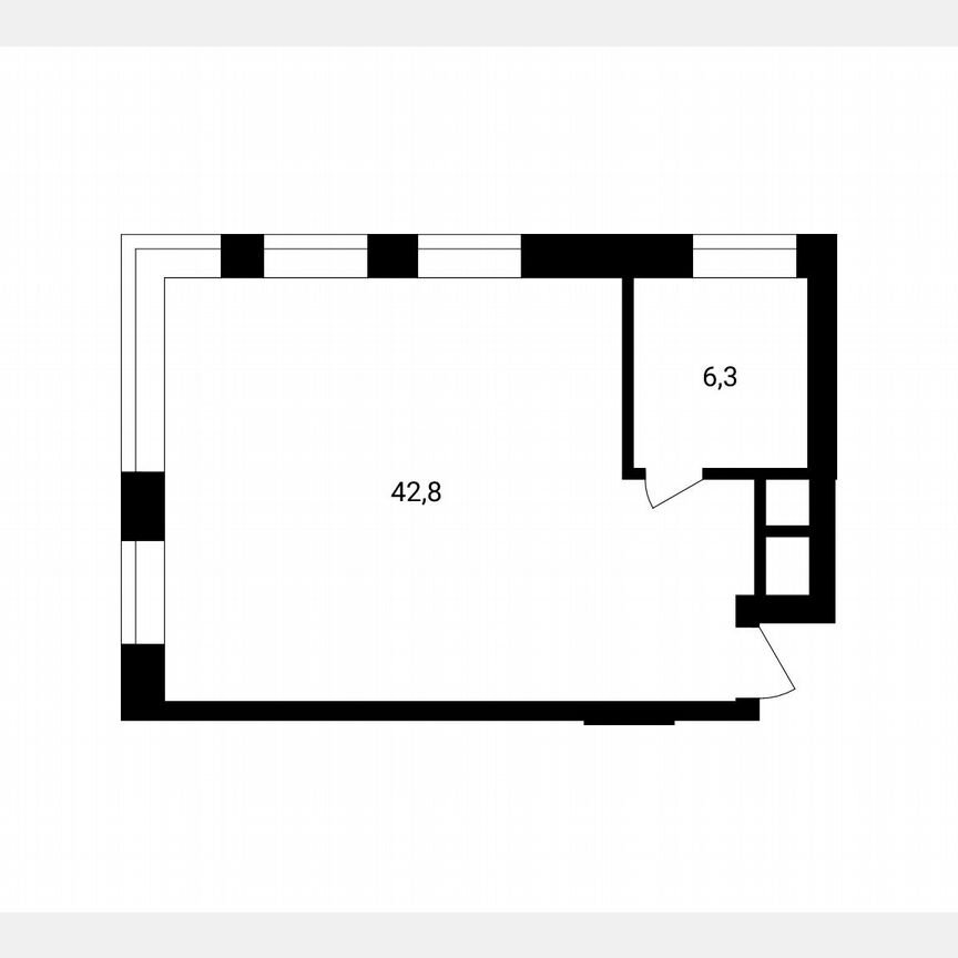 1-к. апартаменты, 49,2 м², 4/14 эт.
