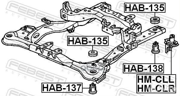 Сайлентблок подрамника honda accord 02-08 HAB-1
