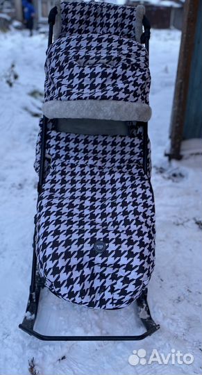 Детские санки коляска с колесами