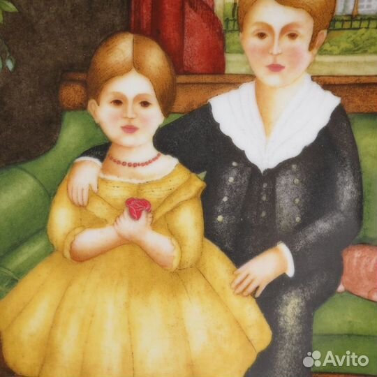 Тарелка Нац. Художники: Эллен и Джон в гостиной'87