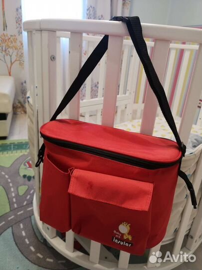 Сумка органайзер на коляску красная