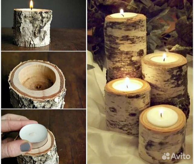Подсвечники из дерева
