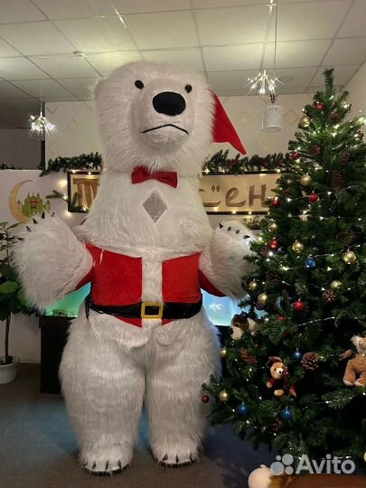 Белый мишка поздраление. Аэромедведь 2.6м