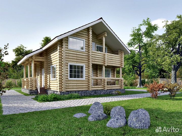 Сруб дома из бревна