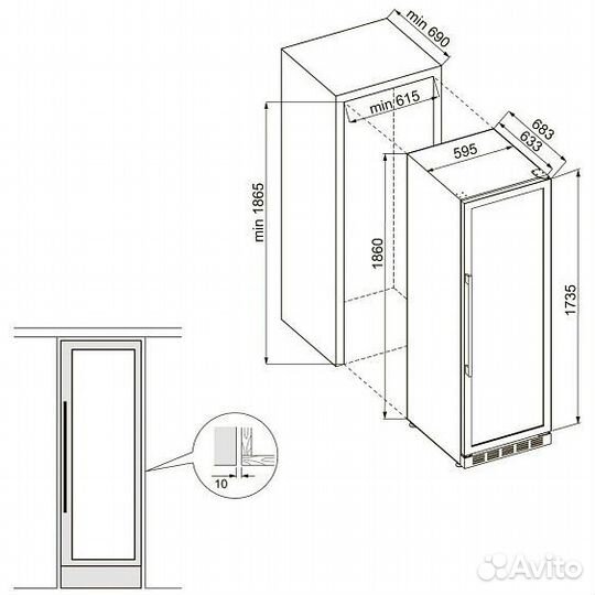 Винный шкаф krona baden 186/165 BL