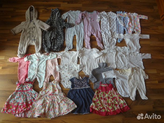Одежда на девочку, 2-12 месяцев, цена за 24 вещи