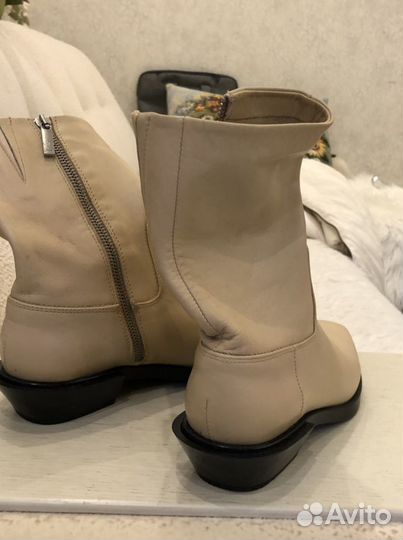 Кожаные сапоги zara 36