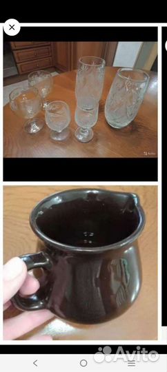 Бокалы рюмки СССР молочник