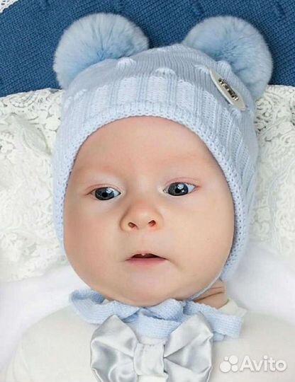 Детская зимняя шапка для новорожденного